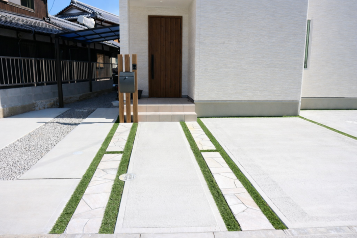 小川左官店 草津K様邸　カーポート・サイクルポート・門柱 外構エクステリア工事 滋賀県草津市